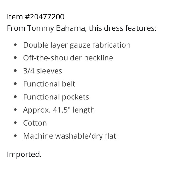 NWT,TOMMY BAHAMA, Vill Solstice Stripe Off The Shoulder Cotton Dress Blue Vault - Picture 6 of 14